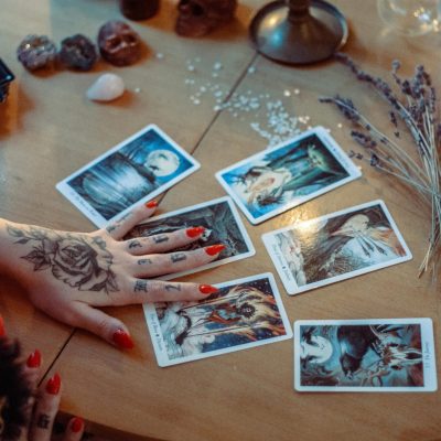 Assorted Tarot Cards On Table